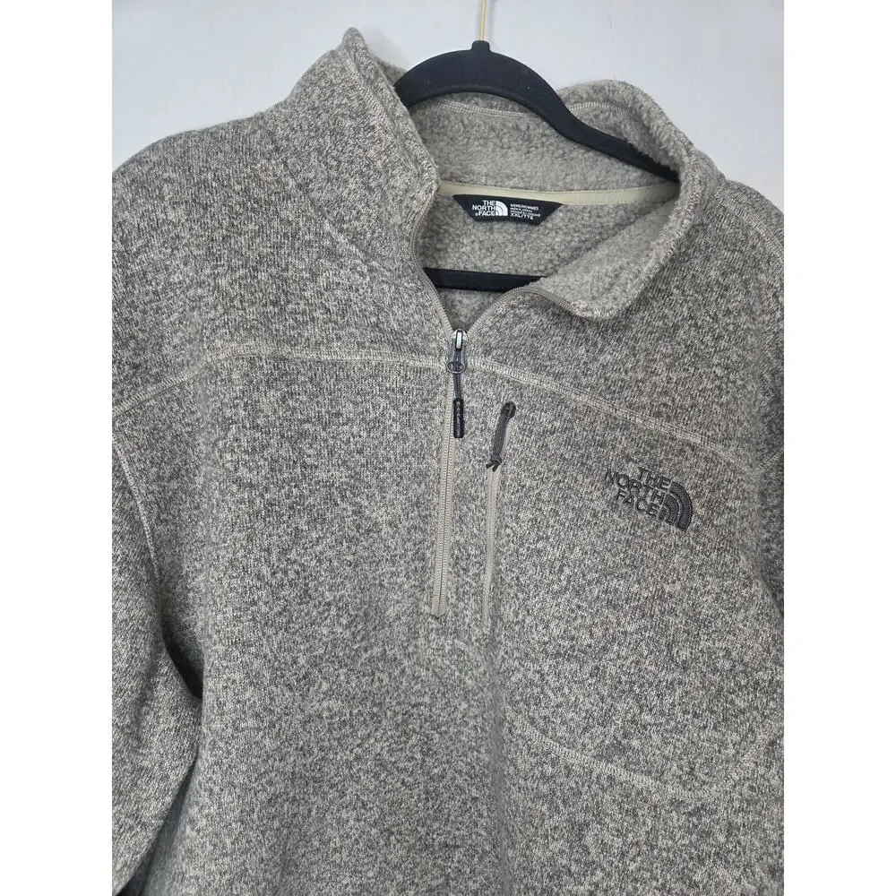The North Face Men’s XXL Beige Heather 1/4 Zip Fleece Pullover Jacket